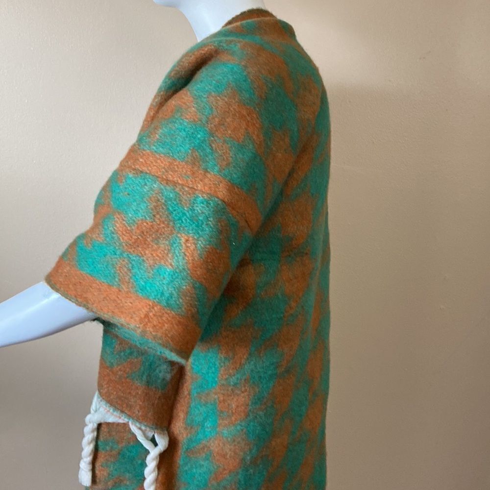 NWOT Warm Long Knit Tassel Winter Cardigan - Green & Chestnut - Picture 6 of 15